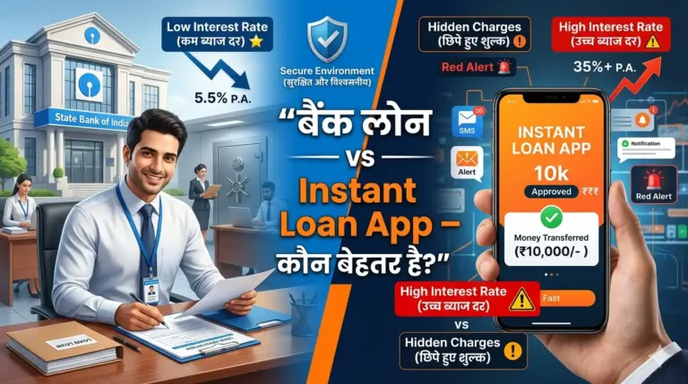 बैंक लोन और इंस्टेंट Loan Apps में क्या फर्क है? फायदे और नुकसान समझें