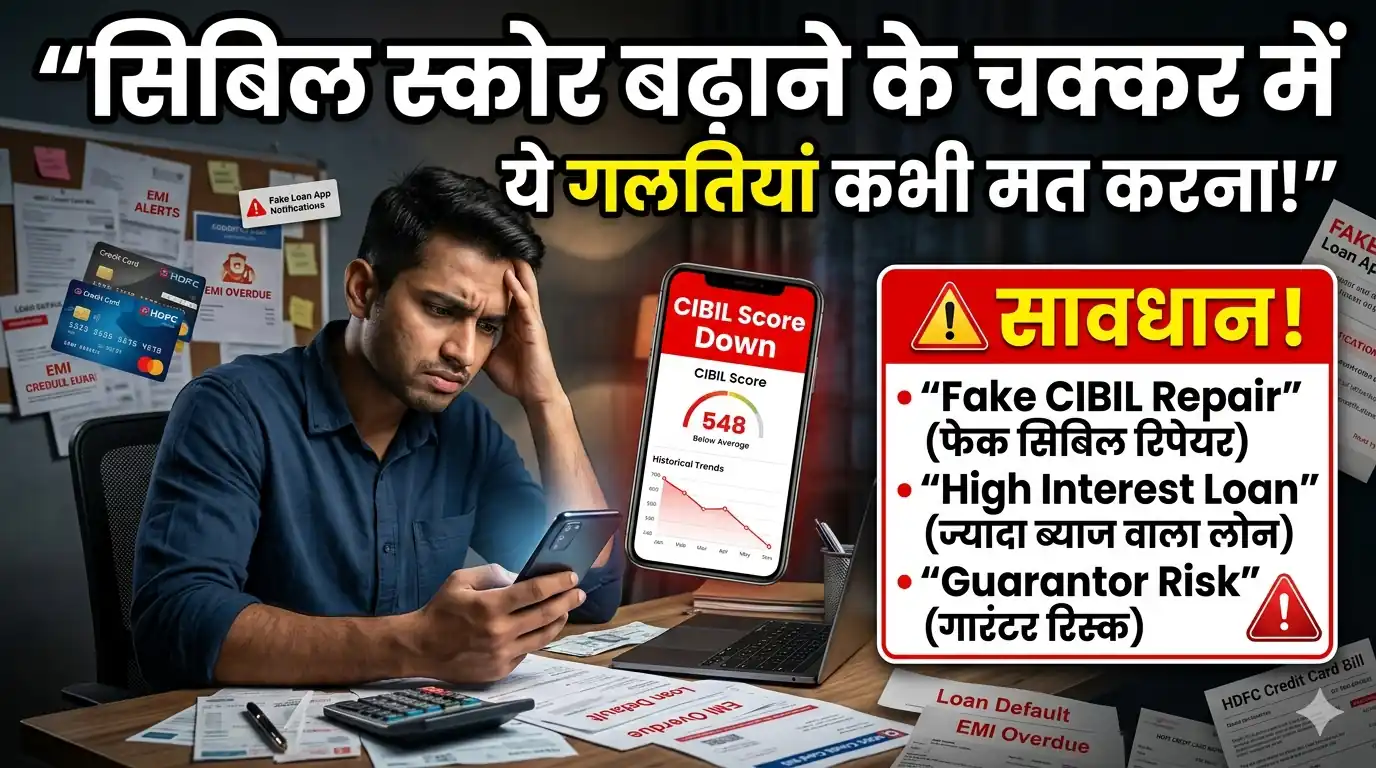 Read more about the article सिबिल स्कोर बढ़ाने के चक्कर में इन गलतियों से दूर रहना बेहद जरूरी