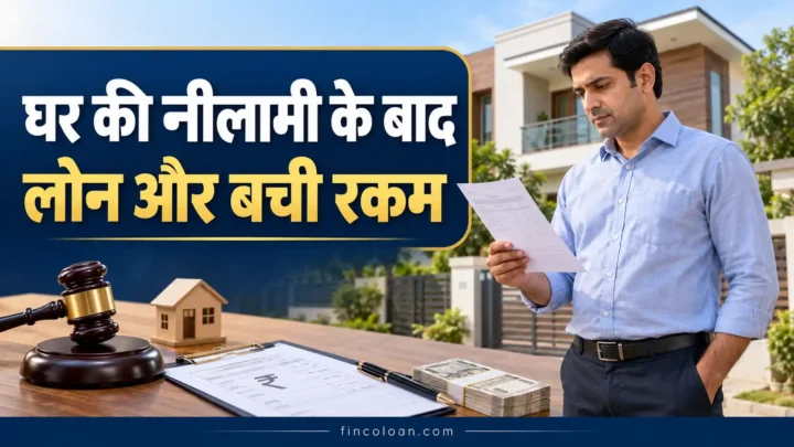बैंक द्वारा घर की नीलामी के बाद लोन और बची रकम का हिसाब देखते व्यक्ति