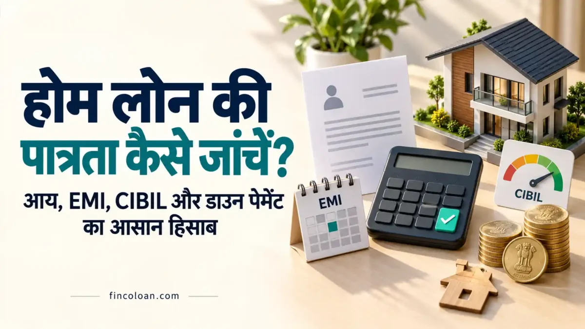 होम लोन की पात्रता के लिए आय, EMI, CIBIL और डाउन पेमेंट का हिसाब