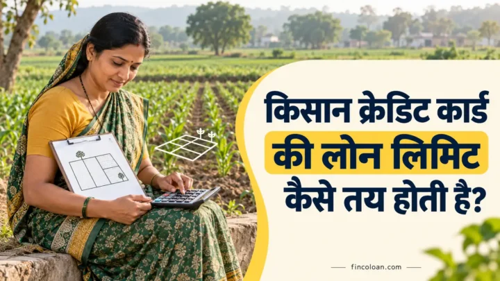 खेत के रकबे और खर्च से किसान क्रेडिट कार्ड की लोन लिमिट का हिसाब करती महिला किसान
