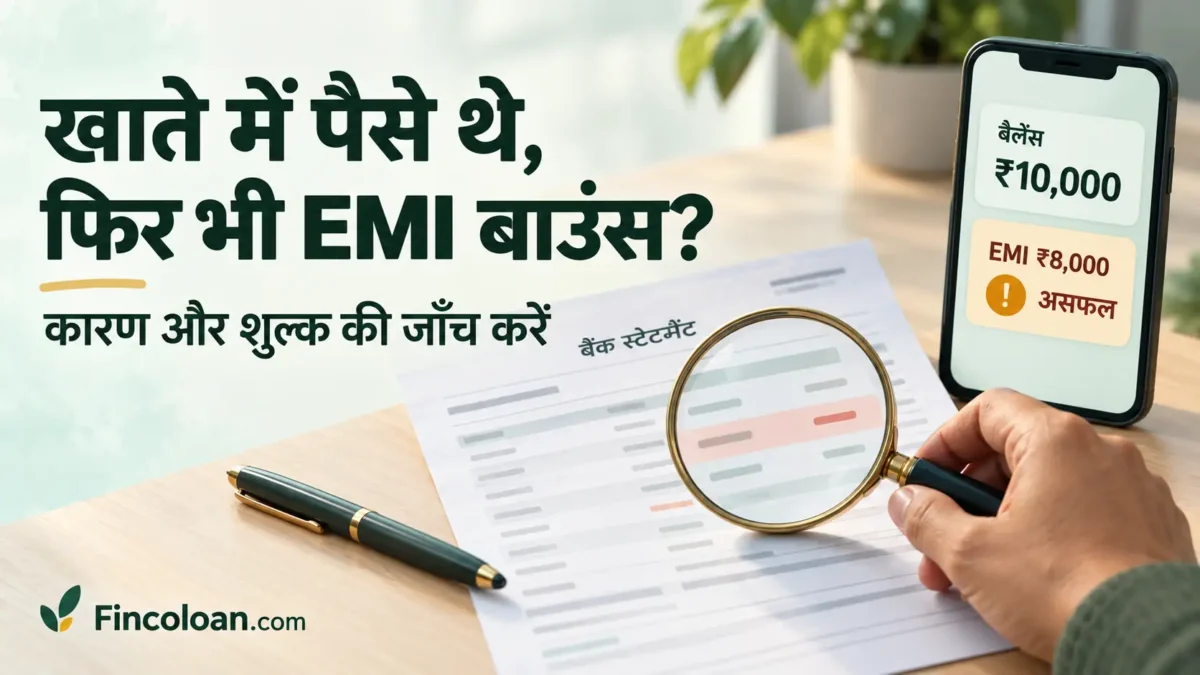 मोबाइल पर ₹10,000 बैलेंस के बावजूद ₹8,000 की EMI असफल दिख रही है और बैंक स्टेटमेंट की जाँच की जा रही है।